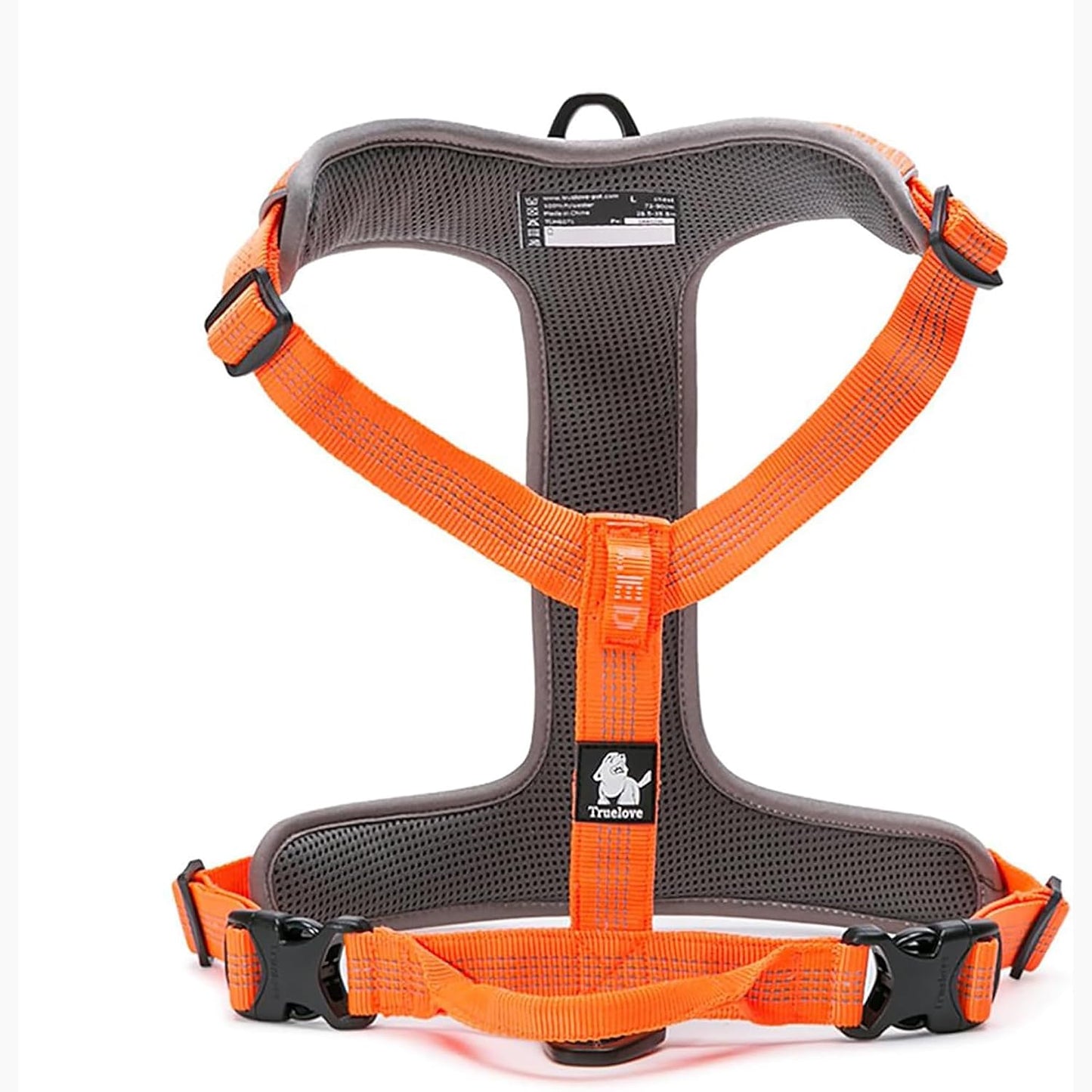 TLH6071 Dog Harness Adjustable Reflective No Pull Durable Vest for Pets Car Travel Outdoor (Orange,M)