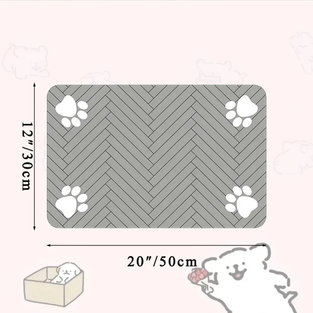 Pet Feeding Placemat for Dogs Cats Absorbent Pets Feeding Mat Waterproof Rubber Backing Quick Dry Pets Food and Water Bowl Pad