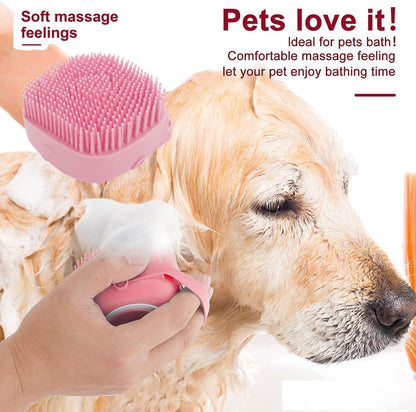7 Pcs Cat Dog Brush Grooming Kits, Self-Cleaning Slicker Brush, Pet Nail Clipper and File, Flea Comb, Pet Shampoo Bath Brush, Pet Finger Toothbrush, Storage Bag