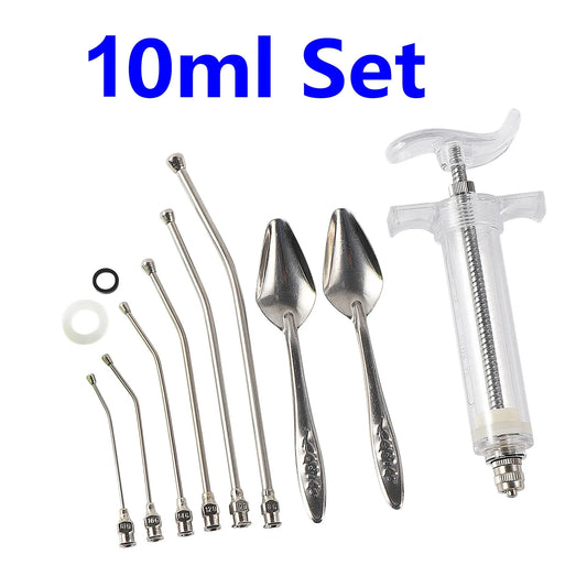 1 Set Parrot Manual Feeding Syringe 10Ml/20/50Ml with 6 Feeding Tubes Feeding Spoons Pet Bird Feeding and Medicine Feeding Set