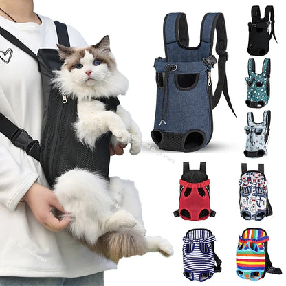 Portable Breathable Cat Bag Pet Travel Tote Bag Backpack for Carrying Pets on Both Shoulders Outdoor Travel Set for Cats and Dog