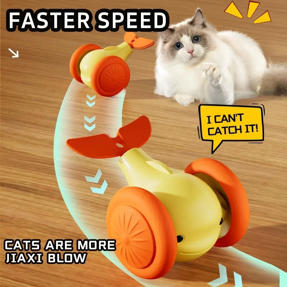 New Interactive Cat Toy Electric Whale Car Automatic Teaser Pet Toys with Intelligent Obstacle Avoidance Pet Toys for Kittens