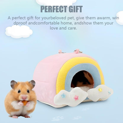 Soft Guinea Pig Bed, Cave Bed Nest Hideout, Warm House Cage Supplies, Small Animal Hideout for Chinchilla, Hamsters, Hedgehog, Machine Washable