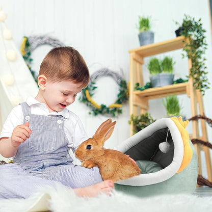 Cat Beds for Indoor, Small Dog Cave Bed with Anti-Slip Bottom, Super Soft Calming Pet Sofa Mat with Removable Cushioned Pillow for Cats, Puppies & Rabbits
