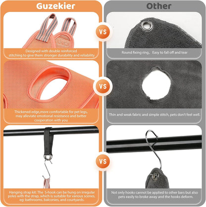 Pet Dog Grooming Hammock Harness for Cats & Dogs, Dog Sling for Grooming, Dog Hammock Restraint Bag with Nail Clippers/Trimmer, Nail File, Pet Comb,Ear/Eye Care