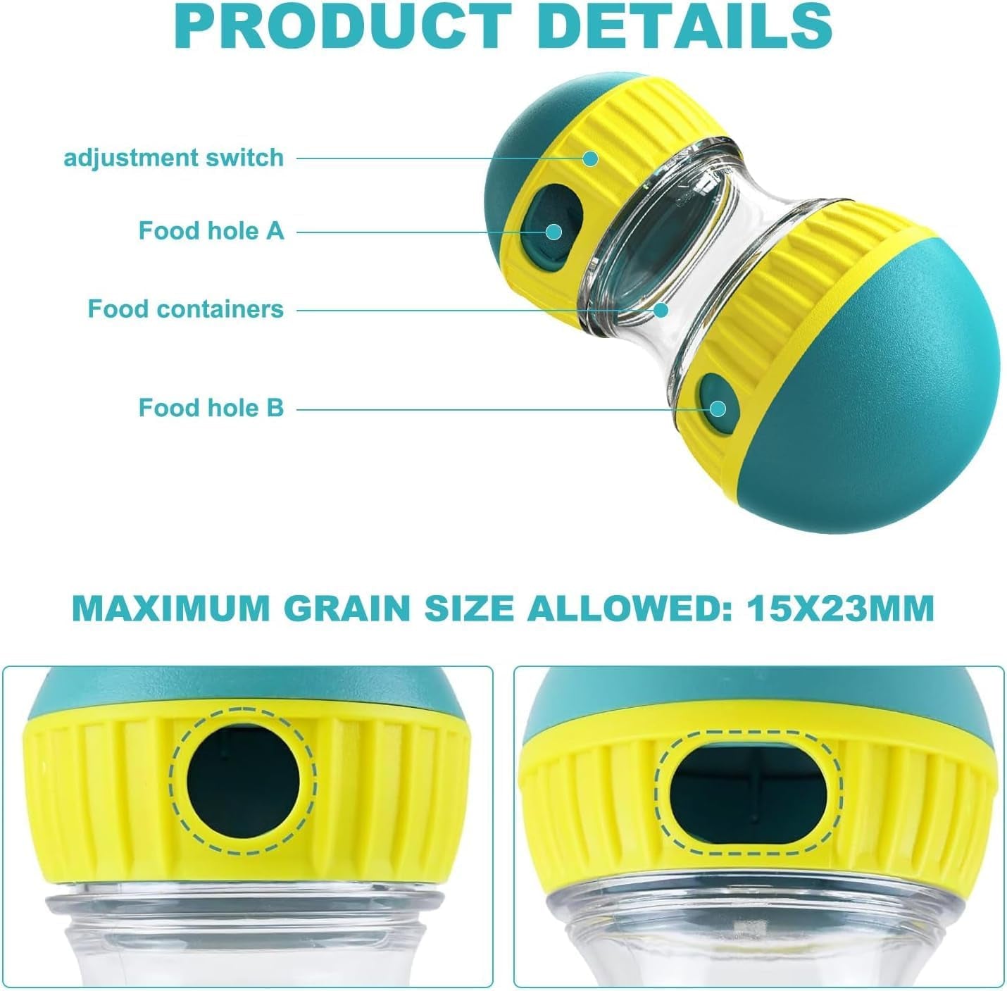 Interactive Dog Puzzle Toy - Adjustable Food Dispensing Ball & Slow Feeder Enrichment Training Toy for Small, Medium, Large Dogs - Fun Interactive Dog Toys