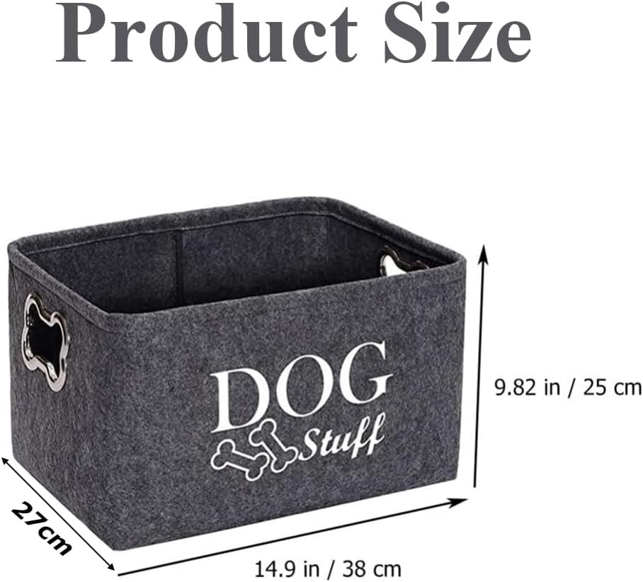 Dog Toy Box, Cute Pet Toy Organiser Bin, Cat Toys Basket Container, Toys Storage Organizer, Dogs Accessories with Handles for a Tidy Living Room
