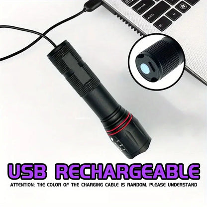 395Nm LED UV Flashlight Rechargeable Zoomable Torch Light for Pet Urine Stain Detector Tools Lantern Money Fluorescer Detector