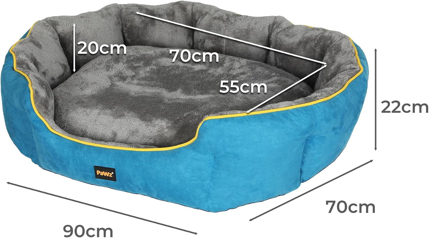 Electric Heated Dog Bed,Heating Mat for Dog & Cat,Pet Supplies Washable with Removable Cover,70×60×18Cm,Blue