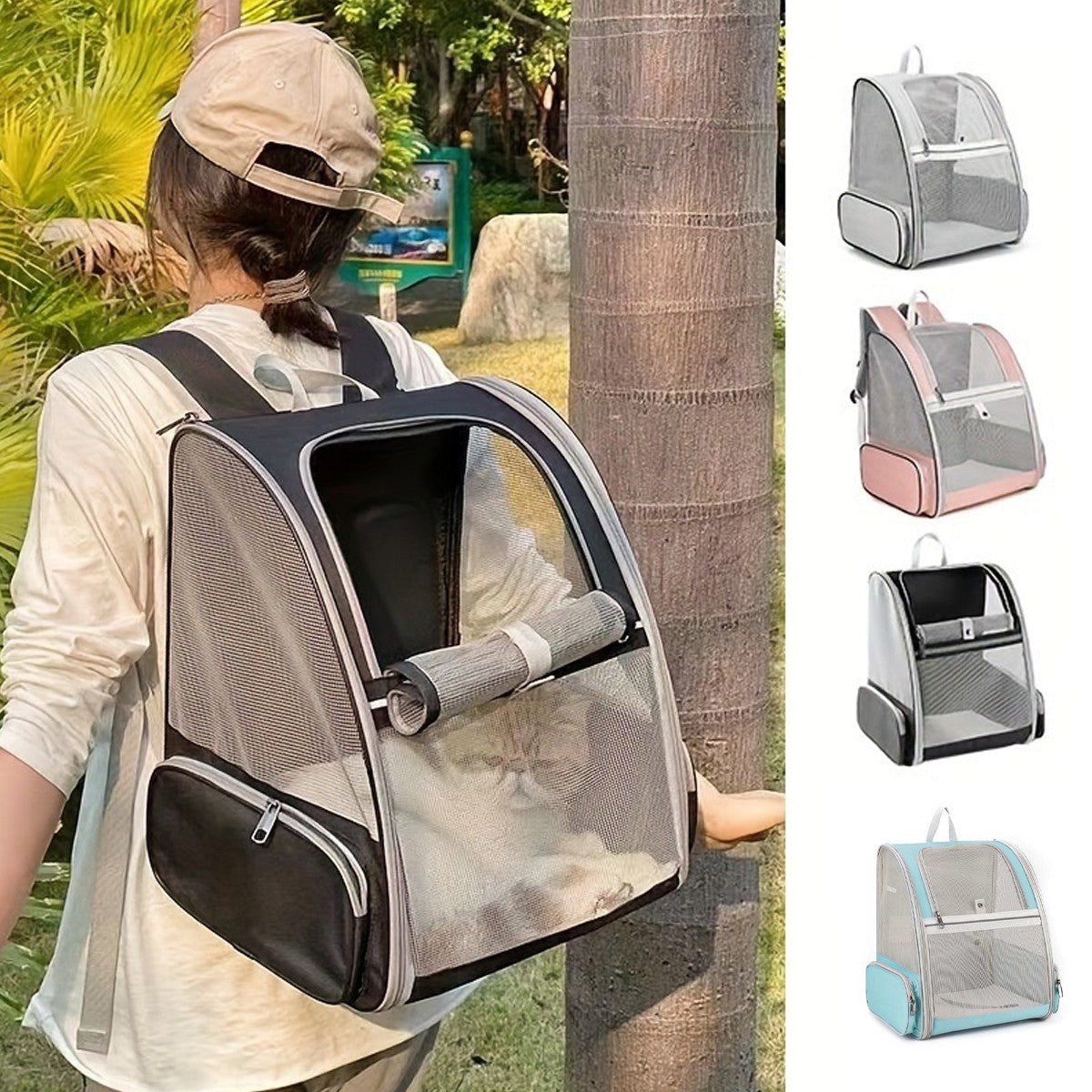 Large Foldable Pet Carrier Breathable Outdoor Shoulder Dog Cat Travel Backpack