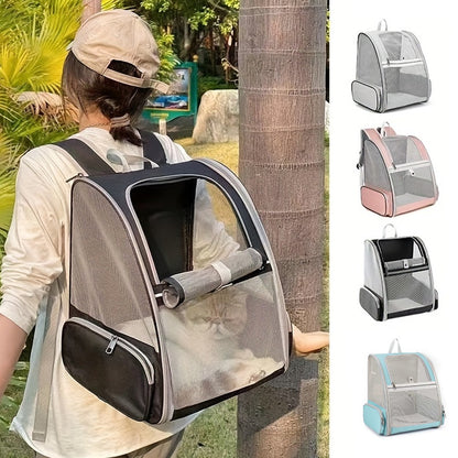 Large Foldable Pet Carrier Breathable Outdoor Shoulder Dog Cat Travel Backpack