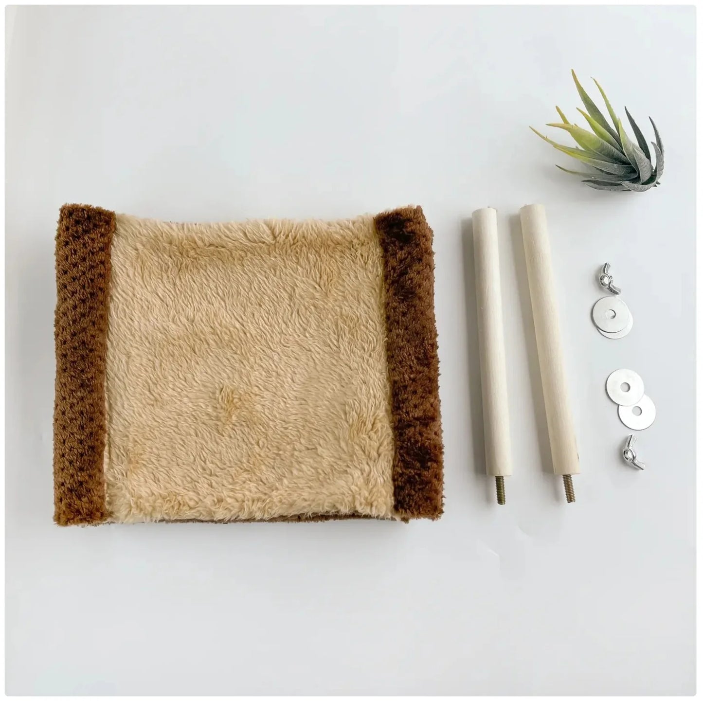 Double-Layered Hamster Hammock - Soft Plush Hanging Bed for Small Pets