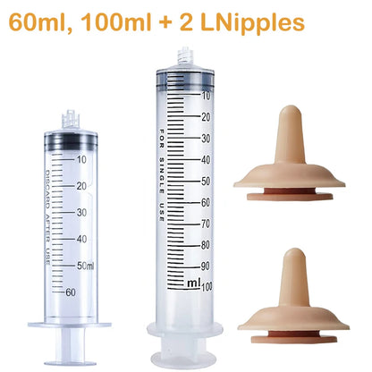 Newborn Pet Feeding Nipple Dog Cat Feeding Pacifier Hamster Rabbits Kittens Puppies Feeding Bottle with Silicone Nipple