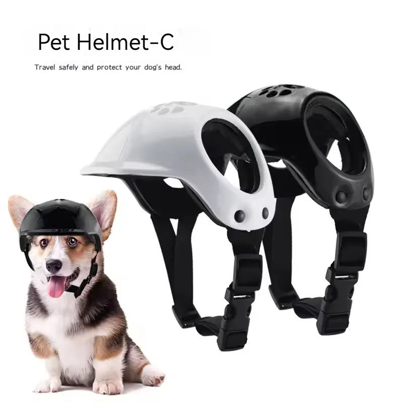 ​​CE Certified Adjustable Pet Helmet with UV Sunglasses for Dogs & Cats - Travel/Bicycle Safety Gear Lightweight Outdoor Protect