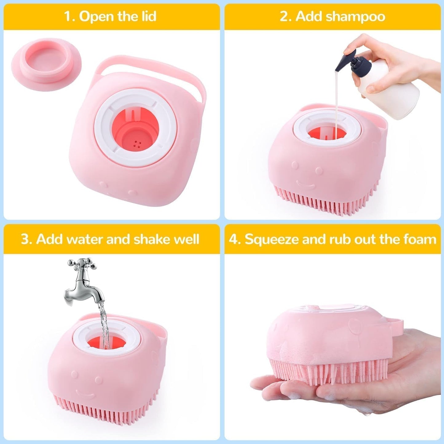 7 Pcs Cat Dog Brush Grooming Kits, Self-Cleaning Slicker Brush, Pet Nail Clipper and File, Flea Comb, Pet Shampoo Bath Brush, Pet Finger Toothbrush, Storage Bag