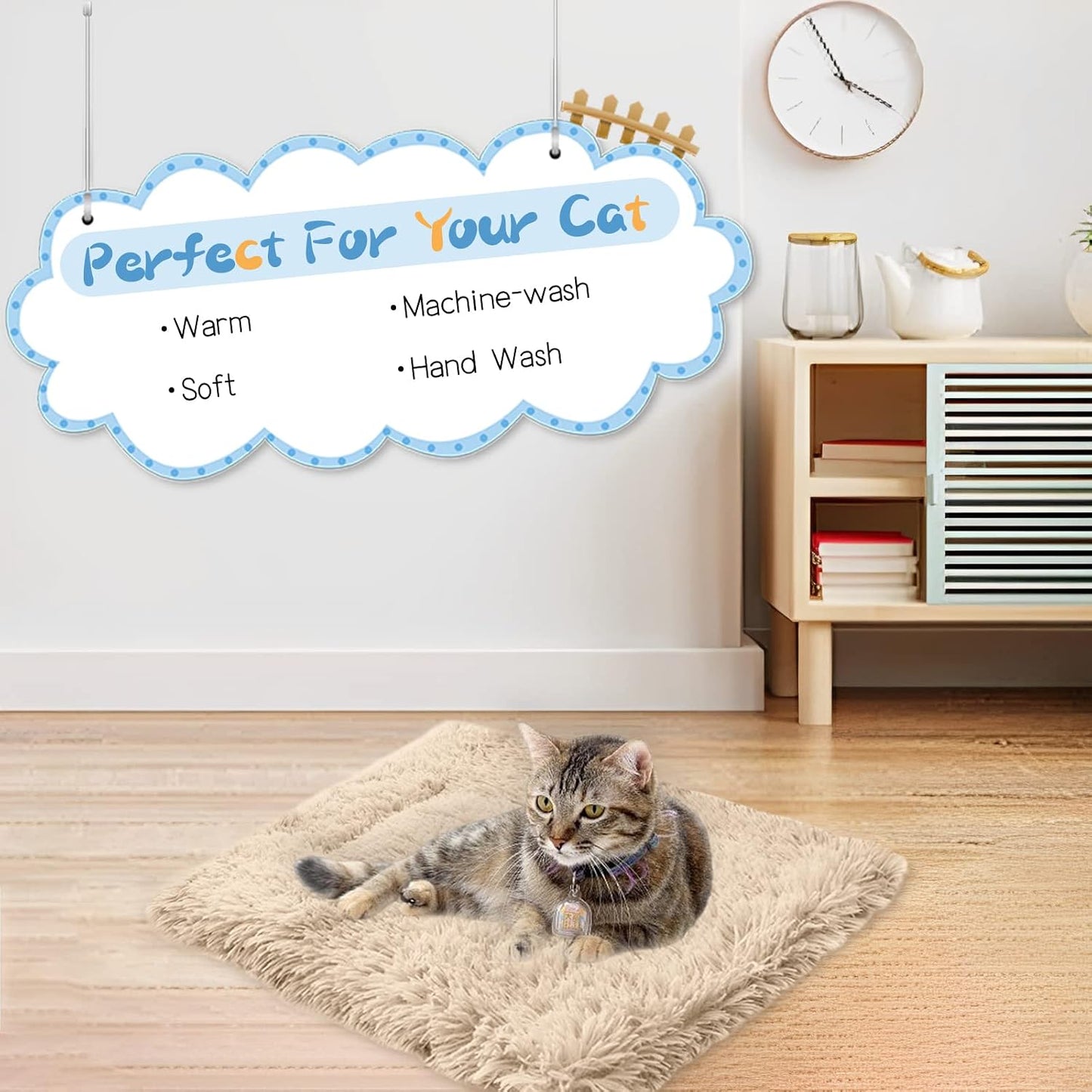 Cat Bed 2 in 1 Plush Soft round Sleeping Cat Sofa Fluffy Cat Bed Small Dog Bed Cat Blanket Pet Bed Cat Bed Pet Bed for Cats and Small Dogs (Brown)