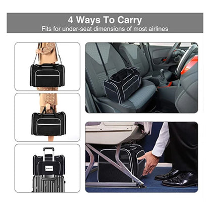 Pet Carrier Bag Foldable Expandable Travel Bag Mesh Breathable Outdoor Portable Pet Bag Suitable for Car Outdoor Travel