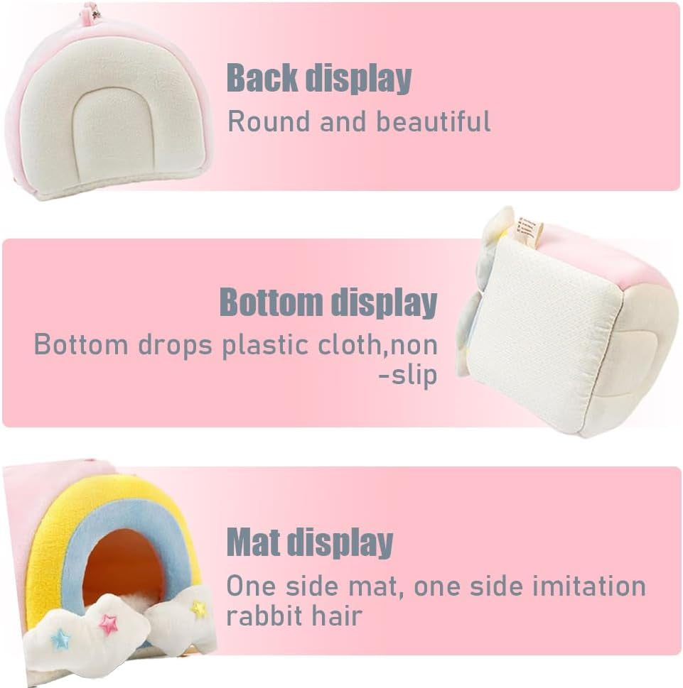 Soft Guinea Pig Bed, Cave Bed Nest Hideout, Warm House Cage Supplies, Small Animal Hideout for Chinchilla, Hamsters, Hedgehog, Machine Washable