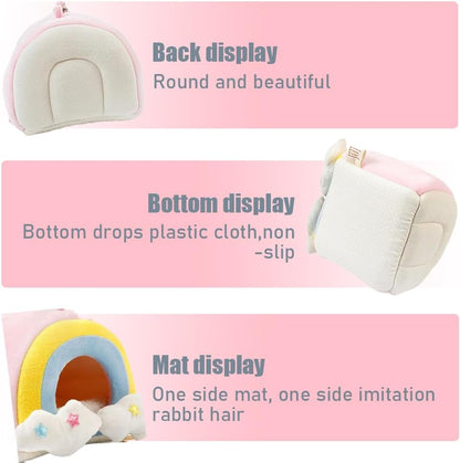 Soft Guinea Pig Bed, Cave Bed Nest Hideout, Warm House Cage Supplies, Small Animal Hideout for Chinchilla, Hamsters, Hedgehog, Machine Washable