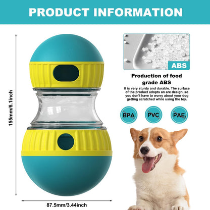 Interactive Dog Puzzle Toy - Adjustable Food Dispensing Ball & Slow Feeder Enrichment Training Toy for Small, Medium, Large Dogs - Fun Interactive Dog Toys